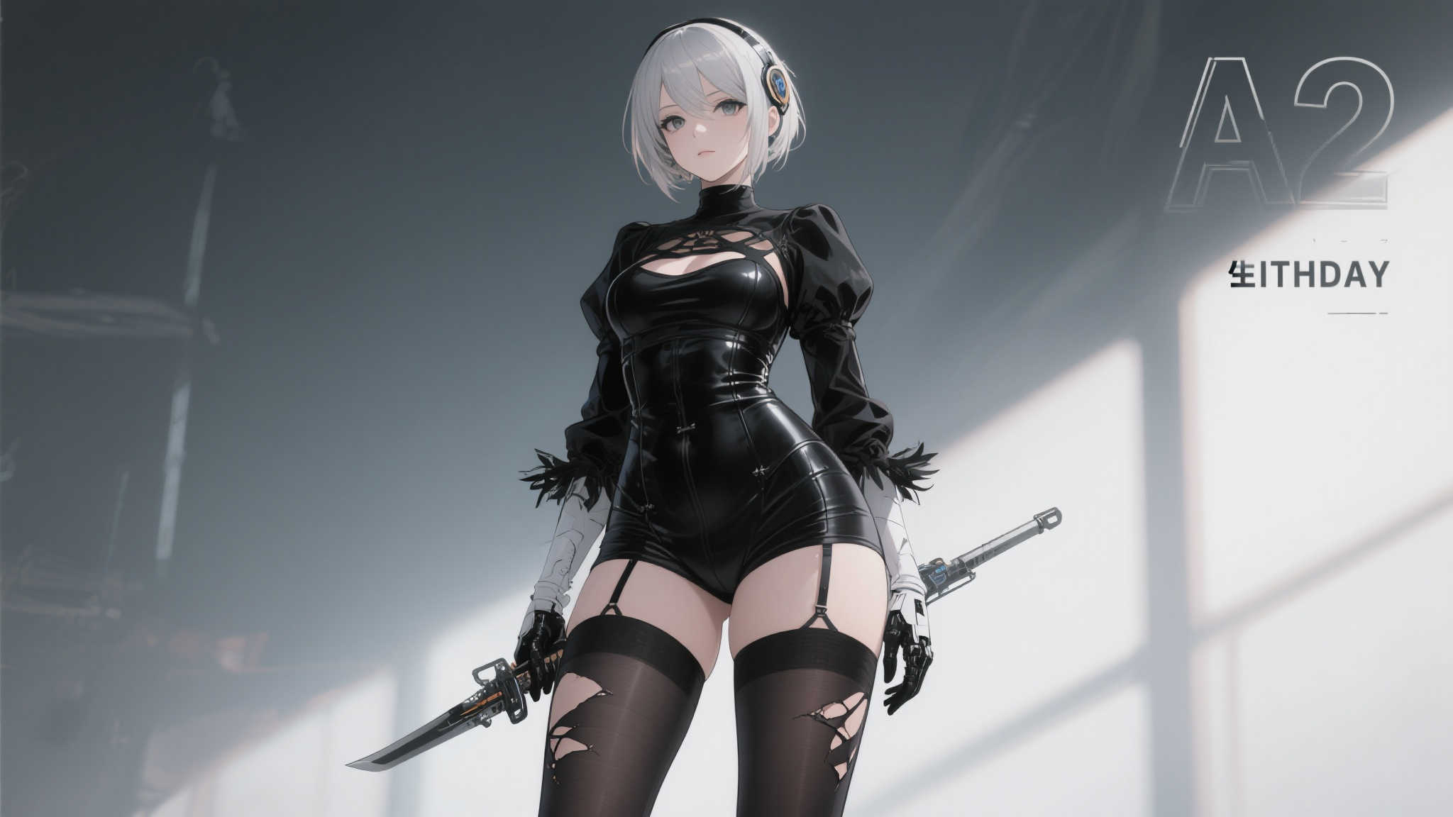 《尼尔 机械纪元》A2生日庆图释出:破洞黑丝显独特魅力! 《尼尔 机械纪元》A2生日庆图释出:破洞黑丝显独特魅力!